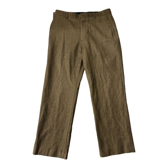 J. Crew Other - J.Crew Vintage Plaid 100% Wool Brown Dress Pants Trousers 32X30 Office Formal